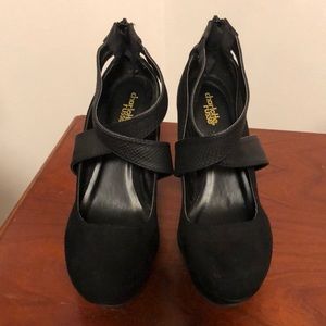Charlotte Russe black strap wedges